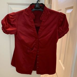 Burgundy silk shirt